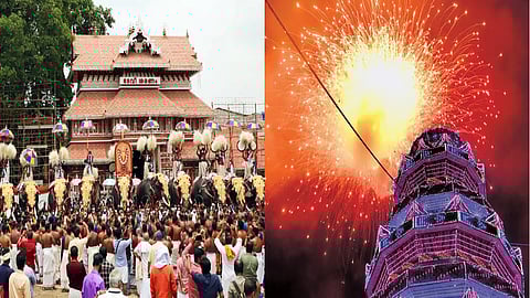 Fireworks display in Thrissur temples