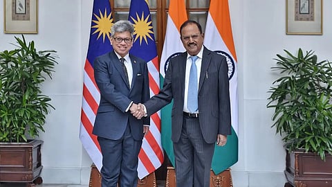 Raja Dato Nushirwan Bin Zainal Abidin, Director General of the National Security Council of Malaysia and Ajit Doval, National Security Adviser to PM Modi