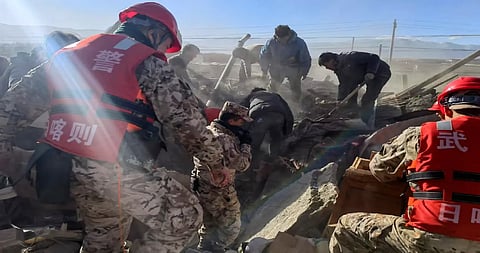 Tents arrive for survivors of earthquake in high-altitude, wintry Tibet that killed 126