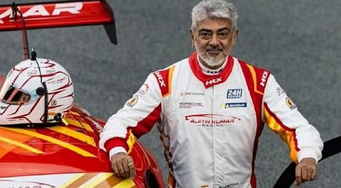 Actor Ajith at 2025 Dubai 24H car race event.