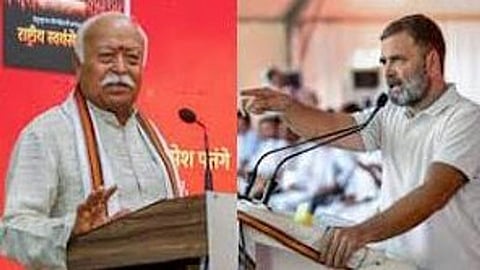 RSS chief Mohan Bhagwat and leader of opposition in the Lok Sabha Rahul Gandhi