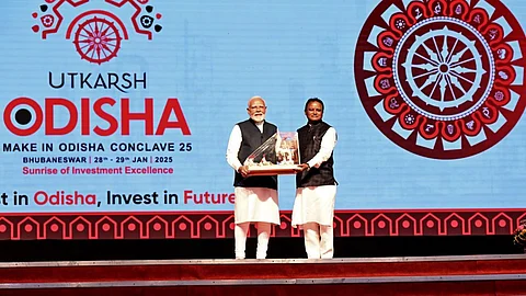 PM Narendra Modi during the inauguration of the 'Utkarsh Odisha, Make in Odisha Conclave'