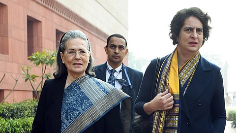 Congress MP Priyanka Gandhi with her mother Sonia Gandhi