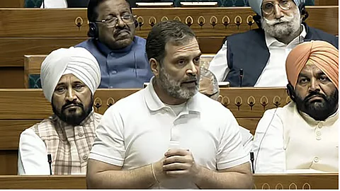 Leader of Opposition Rahul Gandhi in the Lok Sabha