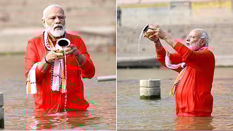 PM Narendra Modi at the Maha Kumbh Mela in Prayagraj
