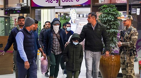 Gujarat natives deported from US are being brought to the Ahmedabad airport, Thursday, Feb. 6, 2025.