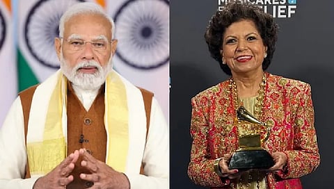 Prime Minister Narendra Modi 
 , Indian-American vocalist Chandrika Tandon