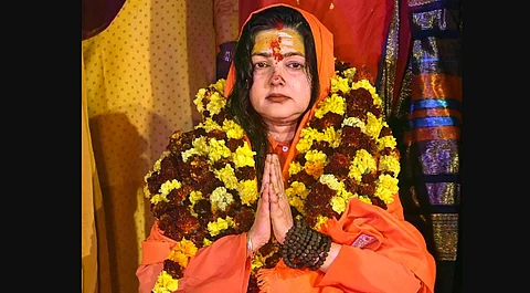 Former actor Mamta Kulkarni when consecrated as a mahamandaleshwar during the ongoing Maha Kumbh Mela 2025, in Prayagraj, Friday, Jan. 24, 2025.