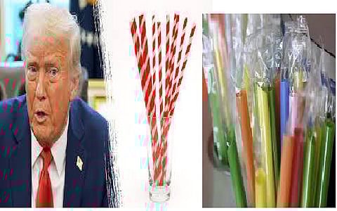President Donald Trump is moving to reverse a federal push away from plastic straws, declaring that paper straws “don't work.”