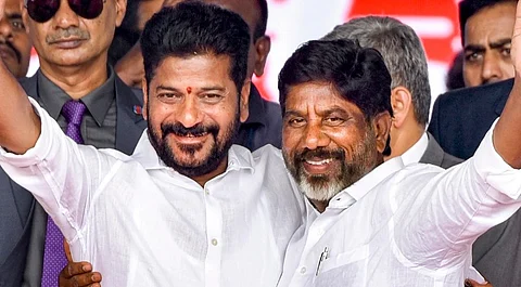 Telangana CM Revanth Reddy and deputy CM Mallu Bhatti Vikramarka.