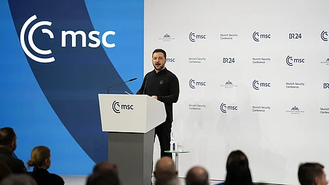 Ukrainian President Volodymyr Zelenskyy at the Munich security conference
