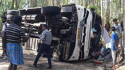 Two were killed and several others were injured in a bus accident at Eco Point in Mattupetty, Munnar