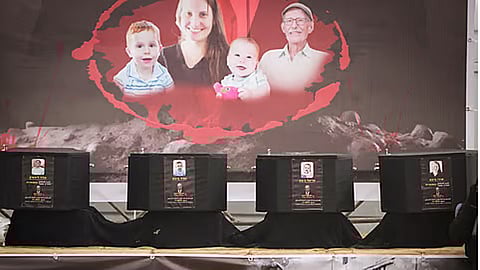 The bodies of the Israeli hostages, released by Hamas