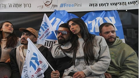 Relatives and friends of the Israeli hostages released by Hamas