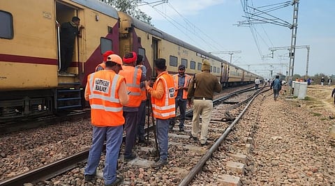 The bogie of a passenger train derailed at Nilokheri in Haryana's Karnal district on Tuesday though all the passengers were reported safe, officials said.