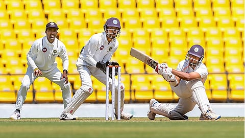 Visitors Kerala crawled to 219/5 at lunch on the third day of the Ranji Trophy final