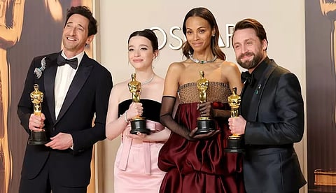 Adrien Brody took home his second leading man Oscar for “The Brutalist,” Mikey Madison took home the best actress statuette and “Anora” was crowned best picture on its way to five awards Sunday.