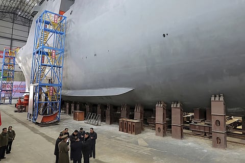North Korea unveils nuclear-powered submarine for first time