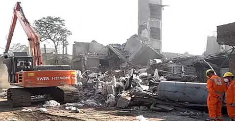 Rescue operation was underway Sunday to see if anyone was still trapped under the debris, a day after a factory building collapsed here.