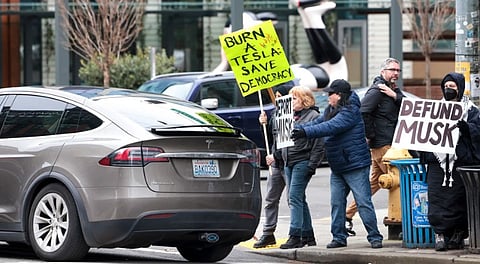 Tesla protest