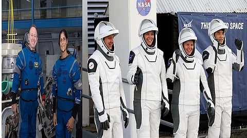 A SpaceX crew capsule arrived at the International Space Station on Sunday, delivering the replacements for NASA's two stuck astronauts.