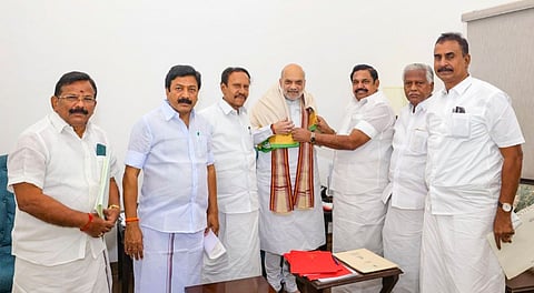 Amit Shah with AIADMK General Secretary Edappadi K. Palaniswami