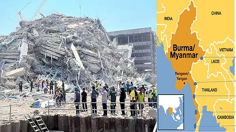 Two violent earthquakes rocked Southeast Asia on Friday, causing buildings in the Thai capital Bangkok to sway