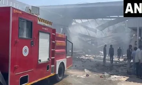 At least 13 persons were killed after a blast at a firecracker factory led to a blaze and collapse of the building in Gujarat's Banaskantha district on Tuesday
