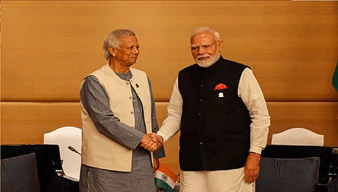 Prime Minister Narendra Modi met  Bangladesh's Chief Adviser Muhammad Yunus in Bangkok on Friday, their first meeting since the ouster of prime minister Sheikh Hasina in August last year.