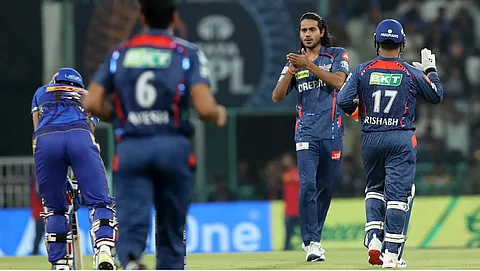 Lucknow Super Giants skipper Rishabh Pant copped a fine of Rs 12 lakh for maintaining slow over-rate during their 12-run victory over Mumbai Indians in an IPL match here on Saturday.