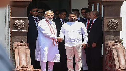 PM Modi departed for India on Sunday after concluding a "very productive" visit to Sri Lanka