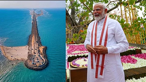 PM Narendra Modi had a 'darshan' of the Ram Setu on his flight back from Sri Lanka to India