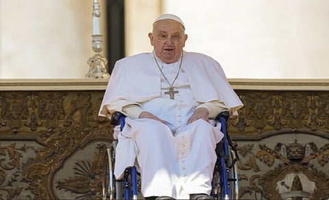 Pope appears before crowd in St Peter's Square, 2 weeks after his release from hospital