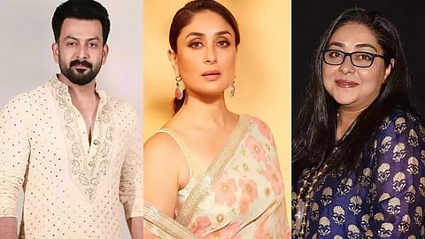 Prithviraj Sukumar, Kareena Kapoor Khan and Meghna Gulzar (director) in 'Daayra'