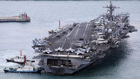 A second US aircraft carrier is operating in Mideast waters ahead of the next round of talks between Iran and the United States