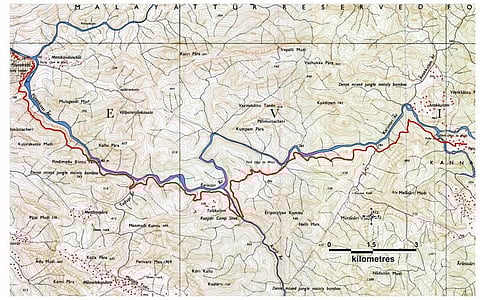 A MAP OF THE POOYAMKUTTY-PERUMBANKUTHU STRETCH