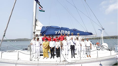 Indian Naval Sailing Vessel (INSV) 'Tarini' was ceremonially flagged off from Cape Town