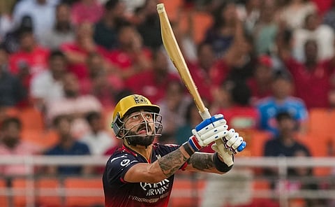 Virat Kohli plays a shot