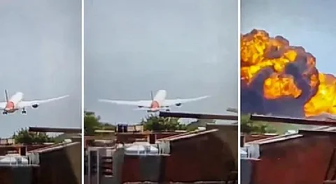 London-bound Air India plane with 242 passengers on board crashes near Ahmedabad airport