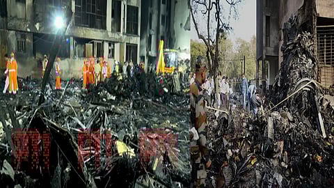 Efforts to clear debris at plane crash site