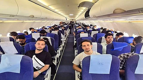 The first flight carrying over 100 students, who were evacuated to Armenia from war-torn Iran, landed in Delhi in the early hours on Thursday.