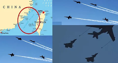 China sends scores of planes across central line in Taiwan Strait
