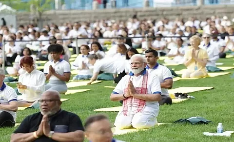 Yoga marks beginning of inner peace becoming global policy: PM Modi