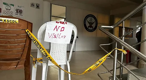 Kohima Municipal Council office entrance sealed by police after the recent 1 crore heist.