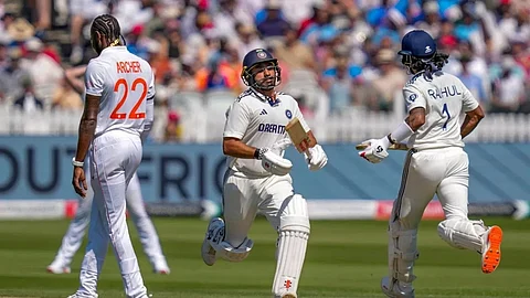 India reach 44 for 1 at tea after Bumrah five-for restricts England to 387