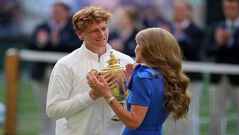 Princess of Wales hands out trophy to Jannik Sinner after Wimbledon final against Carlos Alcaraz
