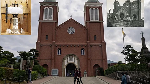 The blessed bell that replaces one destroyed by US atomic bomb
