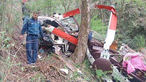 Uttarakhand crash: AAIB says helicopter tumbled down hill after rotor blade hit overhead cable