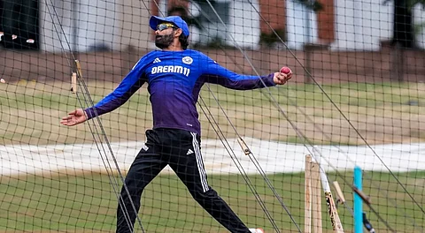 India's Ravindra Jadeja during a training session ahead of the fourth Test cricket match between India and England, at The County Ground, in Beckenham, England, Thursday, July 17, 2025.