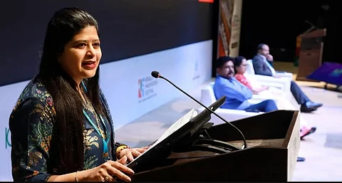 Startup India Head Mamata Venkatesh speaks at the inauguration of the Kerala Innovation Festival organized by Kerala Startup Mission at the Digital Hub in Kochi.